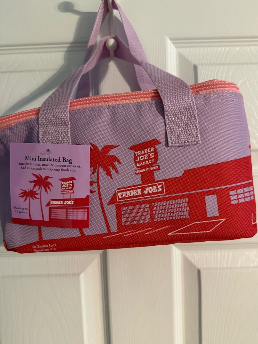 Trader Joe’s Mini Insulated Bag Purple Pink Red Lunch Cooler NWT